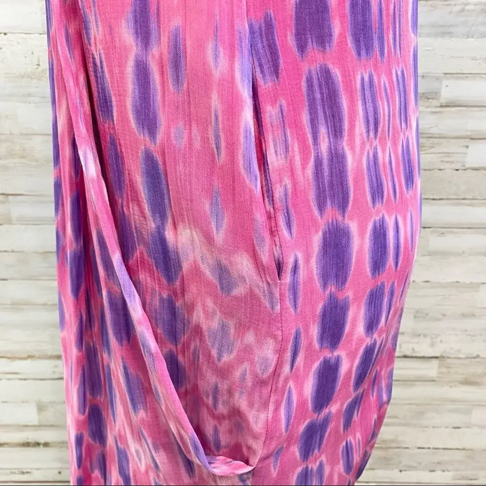 Anne Klein Collection Tie Dye Dress Womens Size 2 Pink Shift Silk Cotton Blend - Picture 8 of 16
